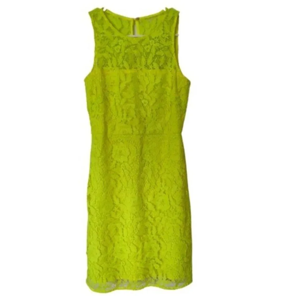 J Crew Collection lace dress bright yellow green size 0 - Picture 4 of 10